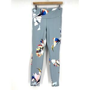 Athleta Women's M High Rise Paradise Floral Yoga‎ Pants Athletic Leggings Gray